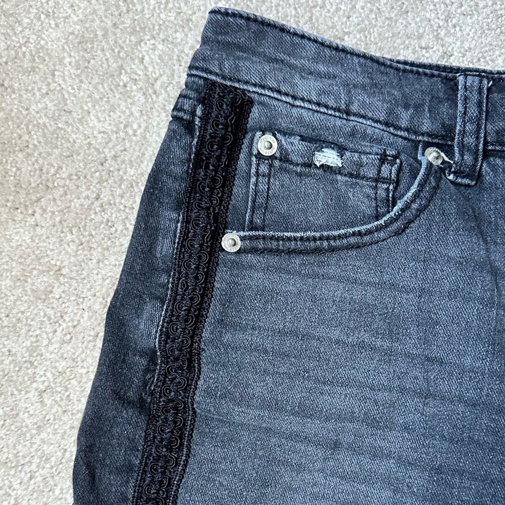 INC black distressed denim shorts size 6 - Picture 2 of 7